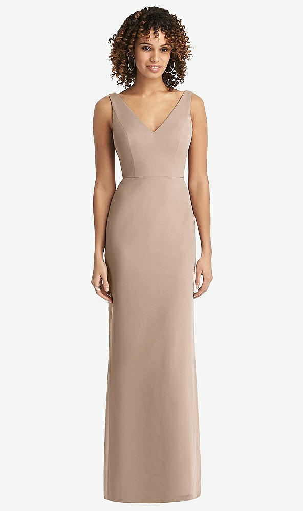 【STYLE: 8194】Sleeveless Tie Back Chiffon Trumpet Gown【COLOR: Topaz】