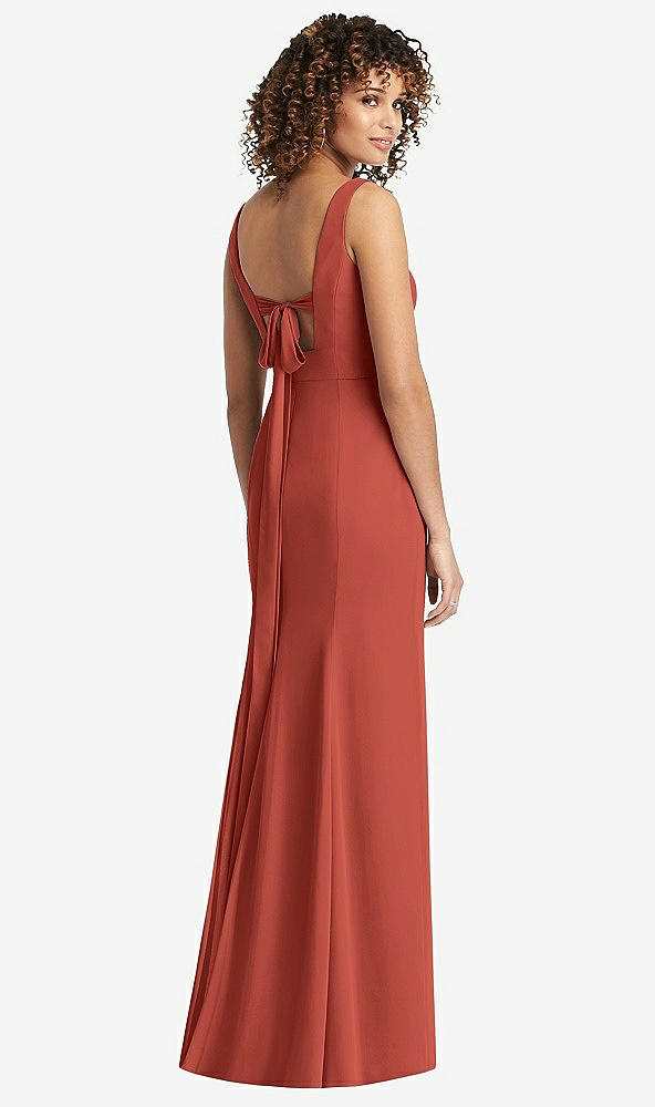 【STYLE: 8194】Sleeveless Tie Back Chiffon Trumpet Gown【COLOR: Amber Sunset】