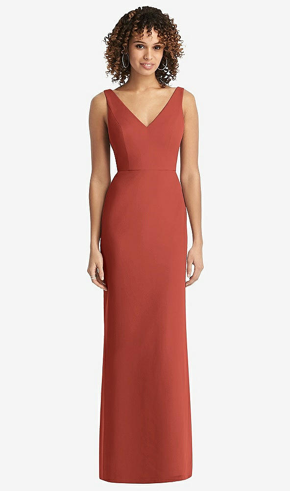 【STYLE: 8194】Sleeveless Tie Back Chiffon Trumpet Gown【COLOR: Amber Sunset】