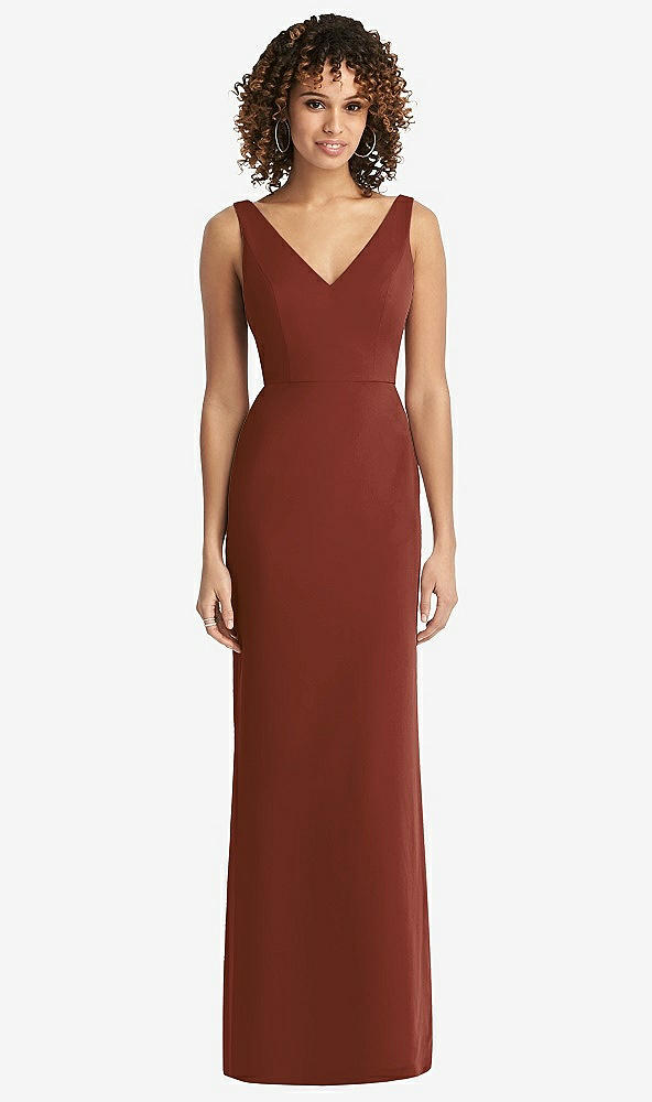 【STYLE: 8194】Sleeveless Tie Back Chiffon Trumpet Gown【COLOR: Auburn Moon】