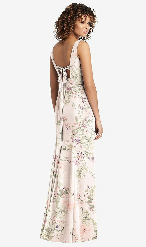 【STYLE: 8194】Sleeveless Tie Back Chiffon Trumpet Gown【COLOR: Blush Garden】