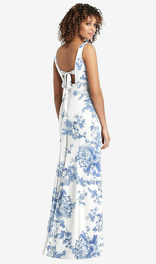 【STYLE: 8194】Sleeveless Tie Back Chiffon Trumpet Gown【COLOR: Cottage Rose Dusk Blue】