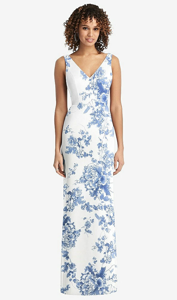 【NEW】【STYLE: 8194】ノースリーブ ネクタイ 背面 シフォン トランペット ガウン【COLOR: Cottage Rose Dusk Blue】【SIZE: 00-30W】