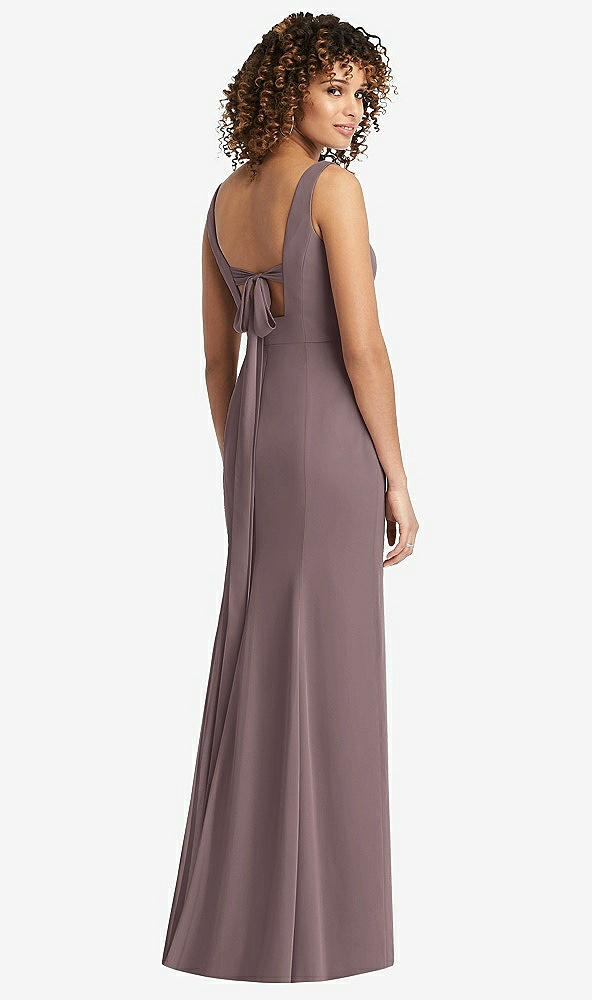 【STYLE: 8194】Sleeveless Tie Back Chiffon Trumpet Gown【COLOR: French Truffle】