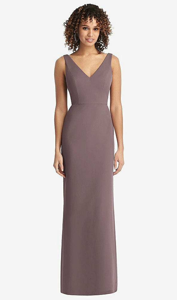 【STYLE: 8194】Sleeveless Tie Back Chiffon Trumpet Gown【COLOR: French Truffle】