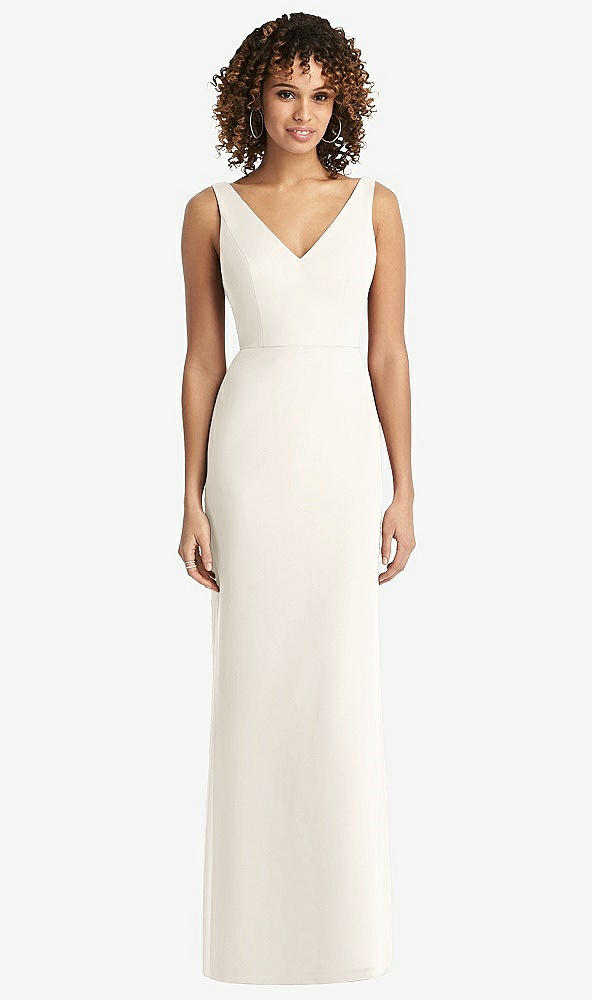 【STYLE: 8194】Sleeveless Tie Back Chiffon Trumpet Gown【COLOR: Ivory】