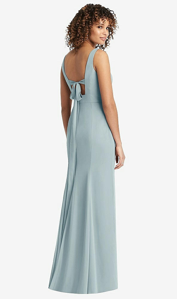 【STYLE: 8194】Sleeveless Tie Back Chiffon Trumpet Gown【COLOR: Morning Sky】