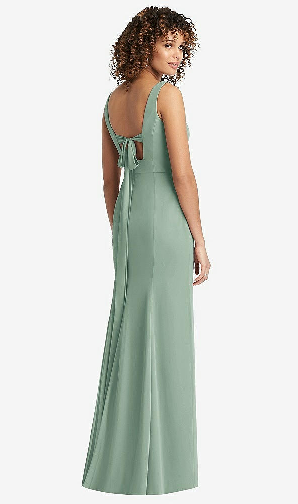 【STYLE: 8194】Sleeveless Tie Back Chiffon Trumpet Gown【COLOR: Seagrass】