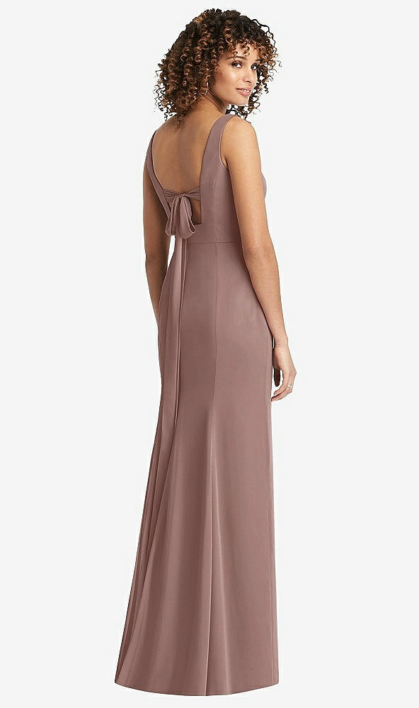 【STYLE: 8194】Sleeveless Tie Back Chiffon Trumpet Gown【COLOR: Sienna】