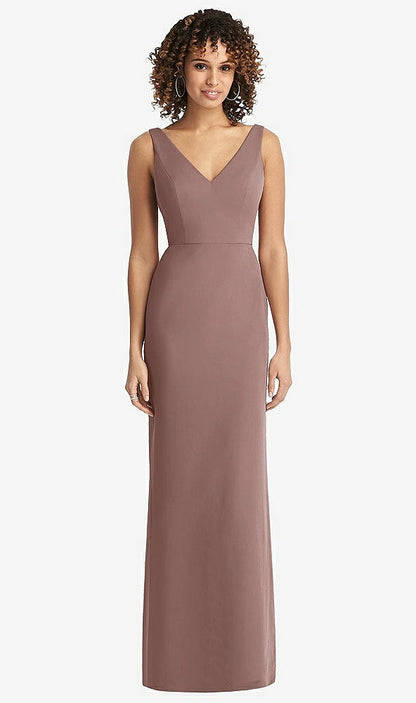 【STYLE: 8194】Sleeveless Tie Back Chiffon Trumpet Gown【COLOR: Sienna】