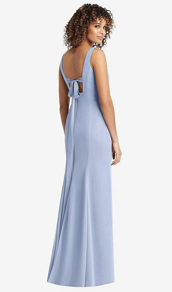 【STYLE: 8194】Sleeveless Tie Back Chiffon Trumpet Gown【COLOR: Sky Blue】