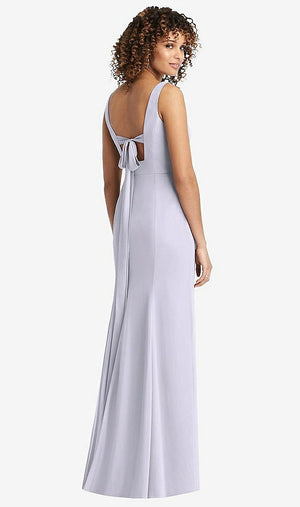 【STYLE: 8194】Sleeveless Tie Back Chiffon Trumpet Gown【COLOR: Silver Dove】