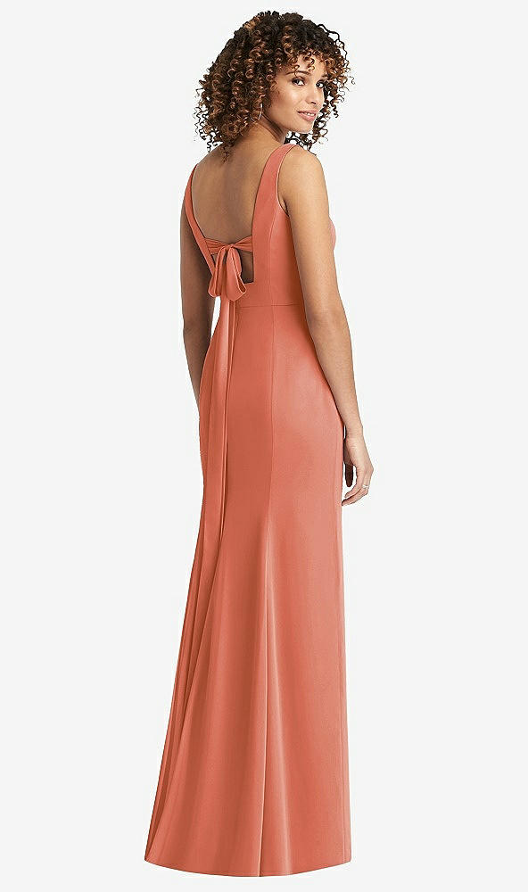 【STYLE: 8194】Sleeveless Tie Back Chiffon Trumpet Gown【COLOR: Terracotta Copper】