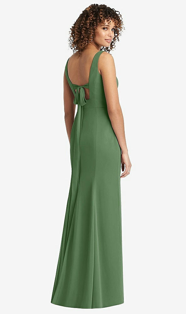 【STYLE: 8194】Sleeveless Tie Back Chiffon Trumpet Gown【COLOR: Vineyard Green】