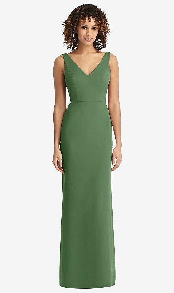 【STYLE: 8194】Sleeveless Tie Back Chiffon Trumpet Gown【COLOR: Vineyard Green】