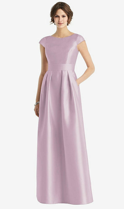 【STYLE: D767】Cap Sleeve Pleated Skirt Dress with Pockets【COLOR: Suede Rose】