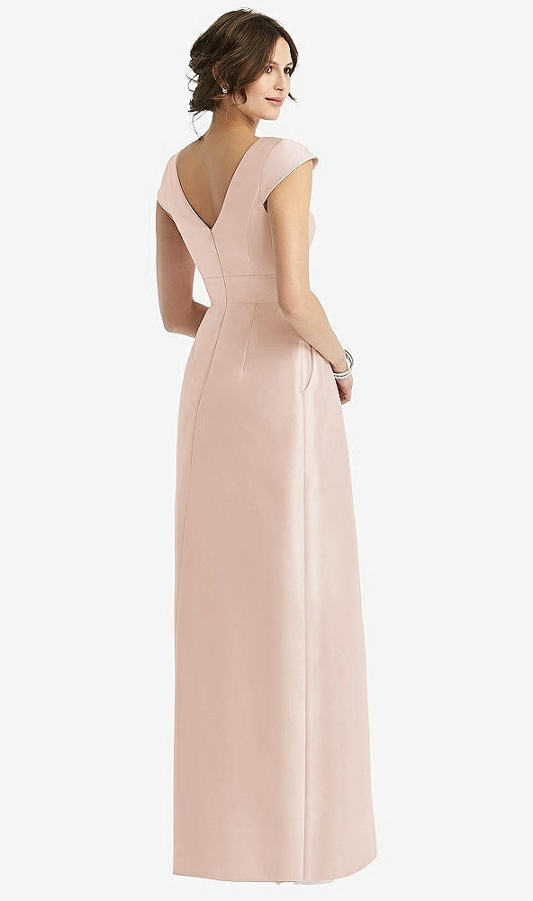 【STYLE: D767】Cap Sleeve Pleated Skirt Dress with Pockets【COLOR: Cameo】