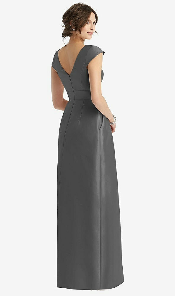 【STYLE: D767】Cap Sleeve Pleated Skirt Dress with Pockets【COLOR: Gunmetal】