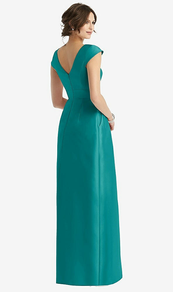 【STYLE: D767】Cap Sleeve Pleated Skirt Dress with Pockets【COLOR: Jade】