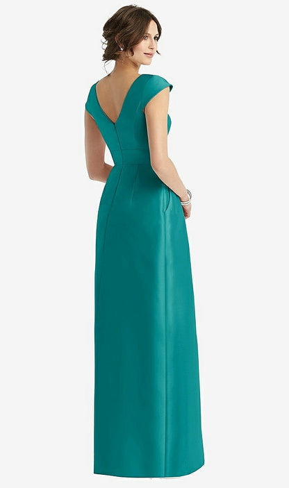 【STYLE: D767】Cap Sleeve Pleated Skirt Dress with Pockets【COLOR: Jade】