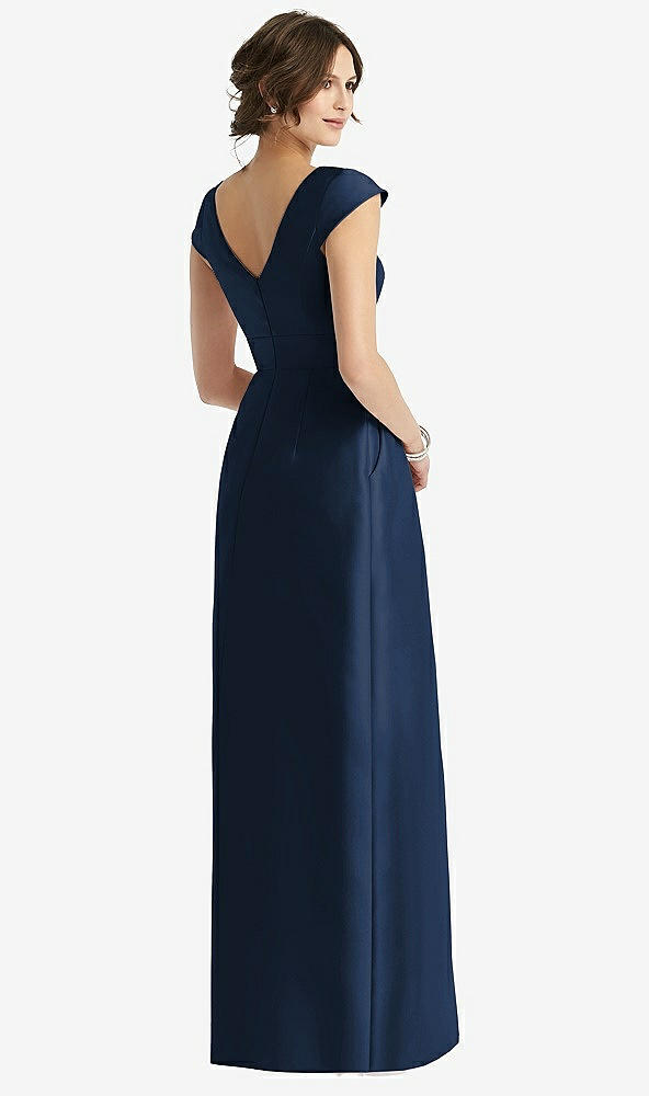 【STYLE: D767】Cap Sleeve Pleated Skirt Dress with Pockets【COLOR: Midnight Navy】