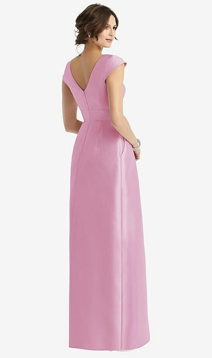 【STYLE: D767】Cap Sleeve Pleated Skirt Dress with Pockets【COLOR: Powder Pink】