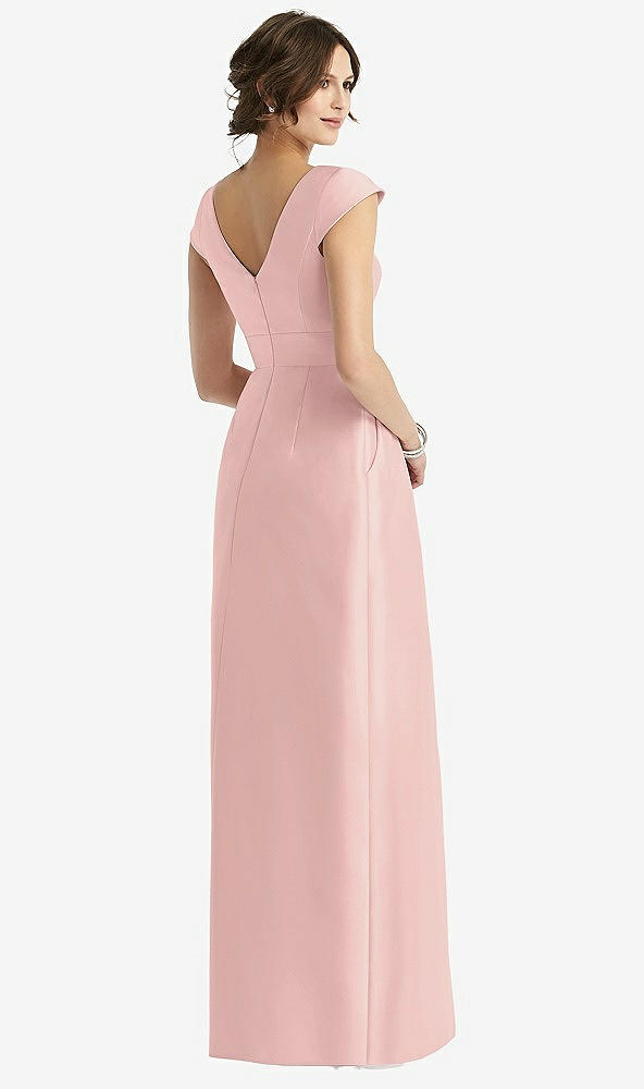【STYLE: D767】Cap Sleeve Pleated Skirt Dress with Pockets【COLOR: Rose - PANTONE Rose Quartz】