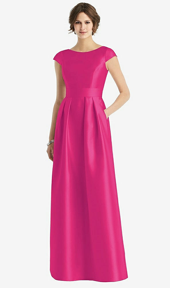 【NEW】【STYLE: D767】キャップ 袖 プリーツ スカート ドレス ポケット付き【COLOR: Think Pink】【SIZE: 00-30W】
