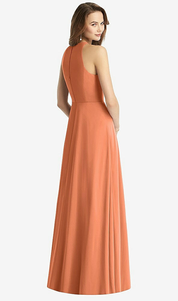 【STYLE: TH011】Sleeveless Halter Chiffon Maxi Dress【COLOR: Sweet Melon】