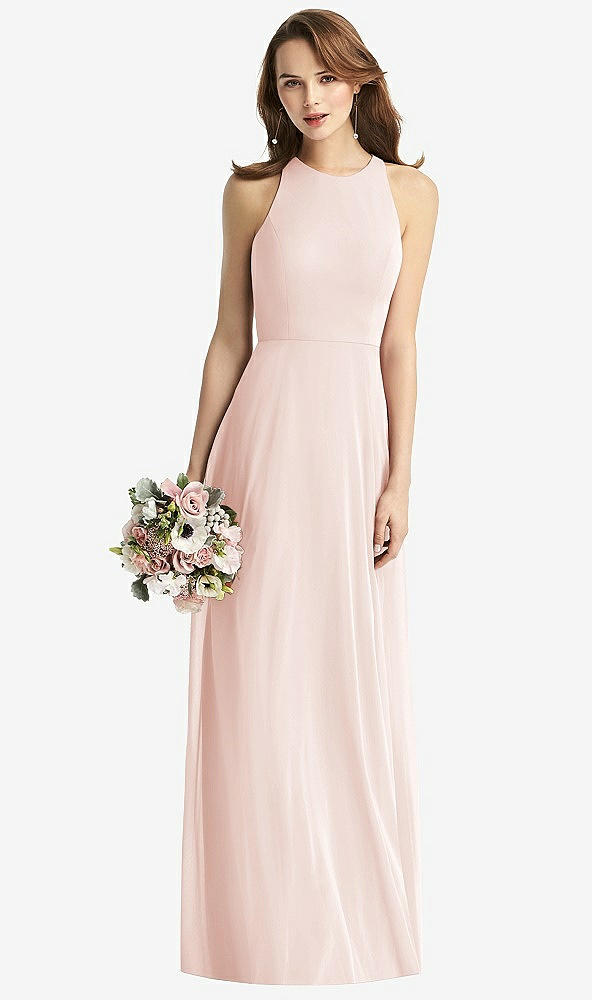 【STYLE: TH011】Sleeveless Halter Chiffon Maxi Dress【COLOR: Blush】