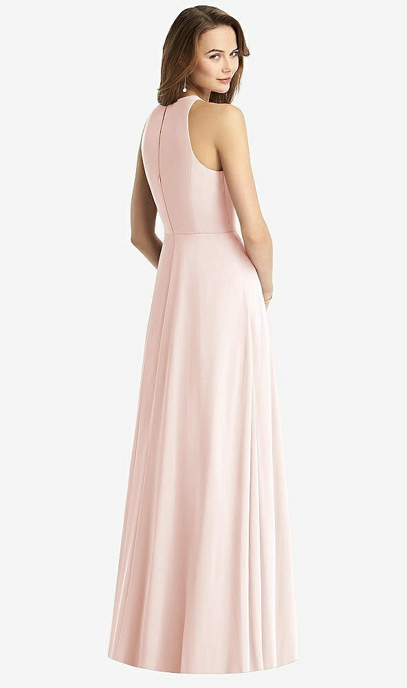 【STYLE: TH011】Sleeveless Halter Chiffon Maxi Dress【COLOR: Blush】