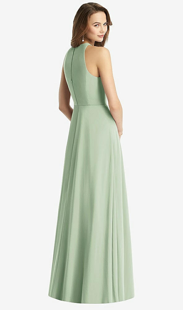 【STYLE: TH011】Sleeveless Halter Chiffon Maxi Dress【COLOR: Celadon】