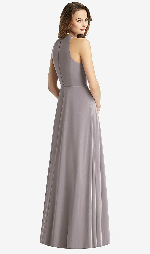 【NEW】【STYLE: TH011】ノースリーブ ホルター シフォン マキシ ドレス【COLOR: Cashmere Gray】【SIZE: 00-30W】