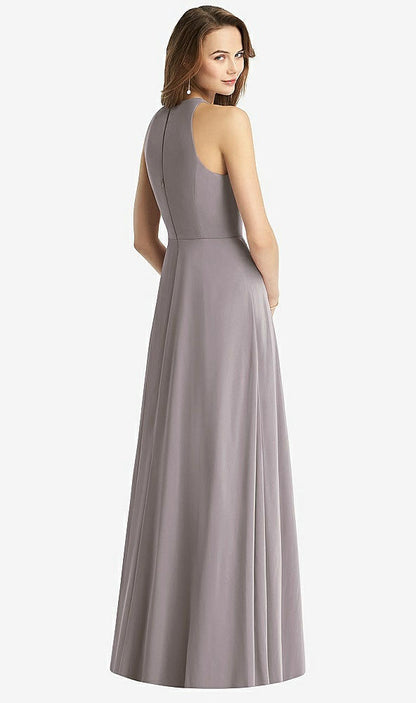 【NEW】【STYLE: TH011】ノースリーブ ホルター シフォン マキシ ドレス【COLOR: Cashmere Gray】【SIZE: 00-30W】