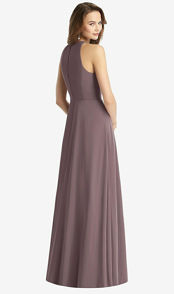 【STYLE: TH011】Sleeveless Halter Chiffon Maxi Dress【COLOR: French Truffle】