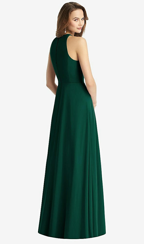 【STYLE: TH011】Sleeveless Halter Chiffon Maxi Dress【COLOR: Hunter Green】