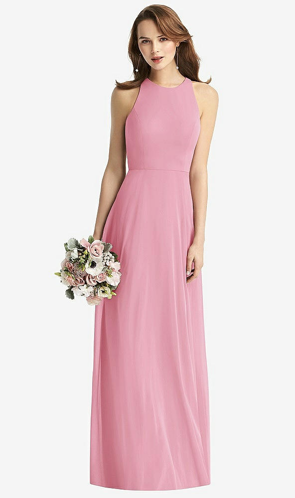 【NEW】【STYLE: TH011】ノースリーブ ホルター シフォン マキシ ドレス【COLOR: Peony Pink】【SIZE: 00-30W】