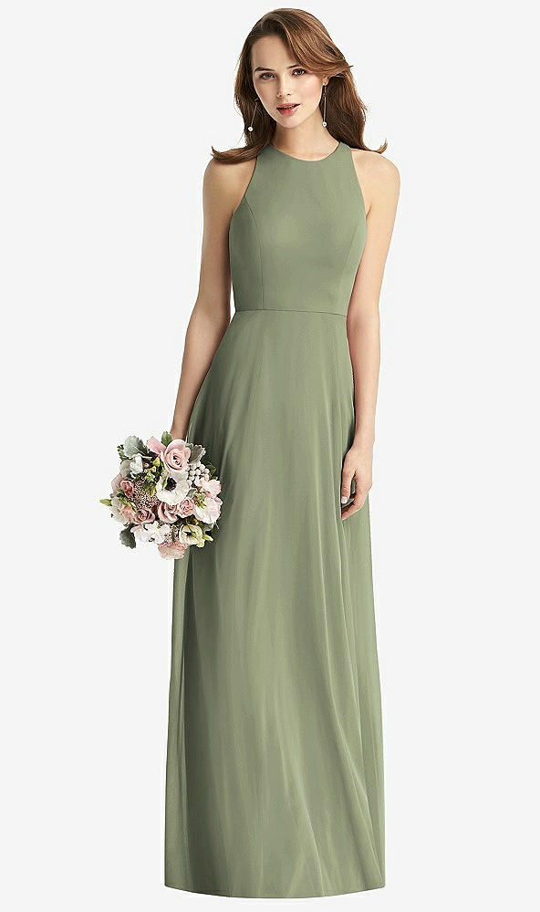 【STYLE: TH011】Sleeveless Halter Chiffon Maxi Dress【COLOR: Sage】