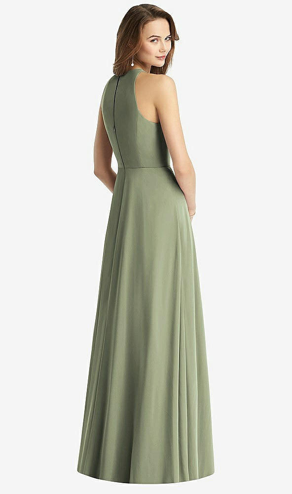 【STYLE: TH011】Sleeveless Halter Chiffon Maxi Dress【COLOR: Sage】