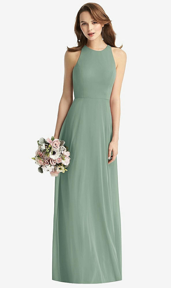 【STYLE: TH011】Sleeveless Halter Chiffon Maxi Dress【COLOR: Seagrass】