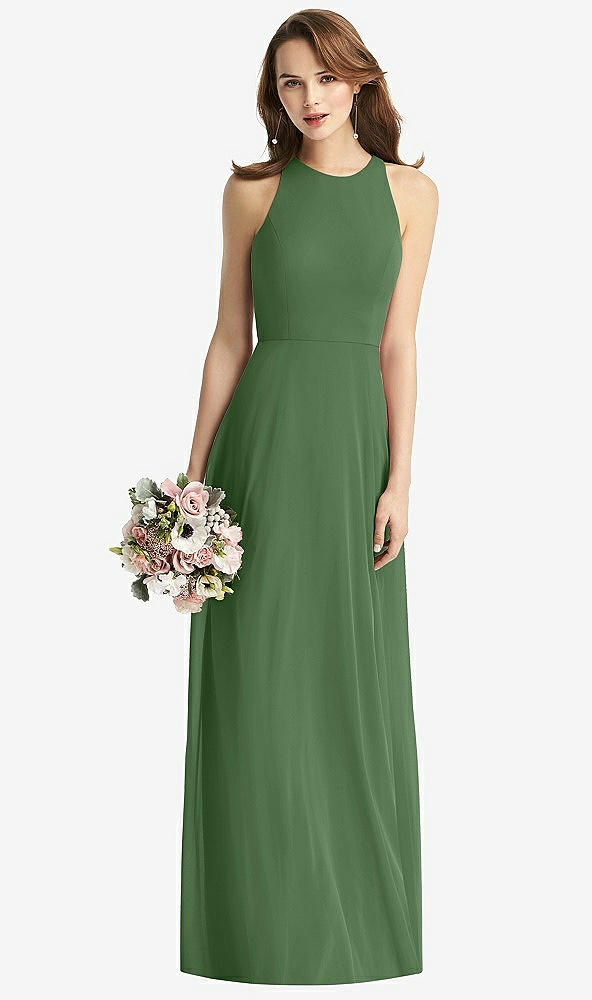 【STYLE: TH011】Sleeveless Halter Chiffon Maxi Dress【COLOR: Vineyard Green】