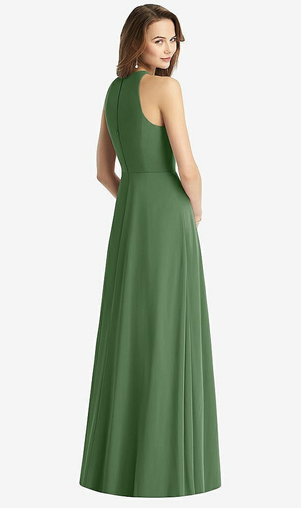 【STYLE: TH011】Sleeveless Halter Chiffon Maxi Dress【COLOR: Vineyard Green】