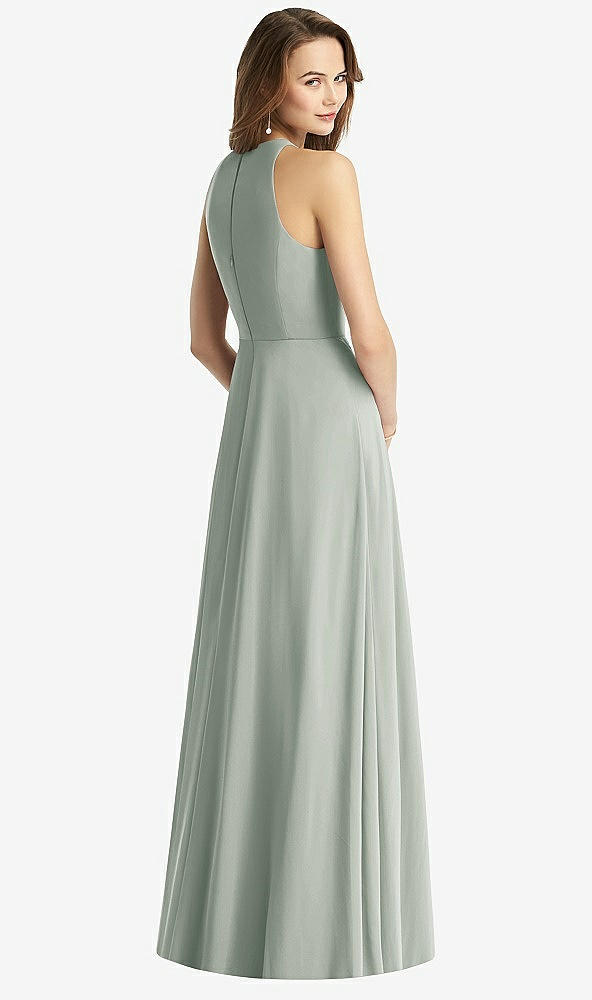 【STYLE: TH011】Sleeveless Halter Chiffon Maxi Dress【COLOR: Willow Green】