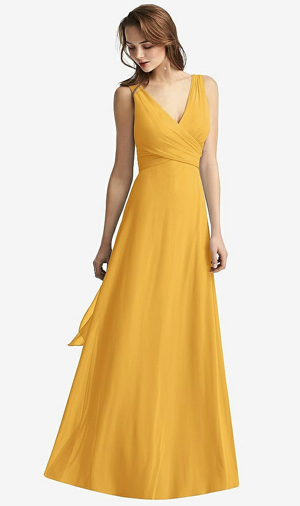 【NEW】【STYLE: TH012】ノースリーブ Vネック シフォン ラップ ドレス【COLOR: NYC Yellow】【SIZE: 00-30W】
