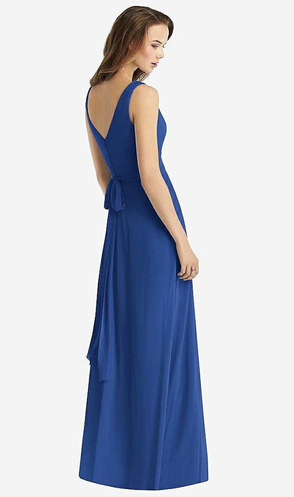 【NEW】【STYLE: TH012】ノースリーブ Vネック シフォン ラップ ドレス【COLOR: Classic Blue】【SIZE: 00-30W】