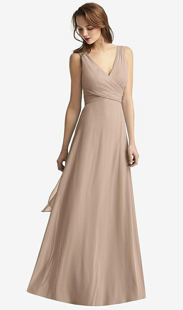 【STYLE: TH012】Sleeveless V-Neck Chiffon Wrap Dress【COLOR: Topaz】