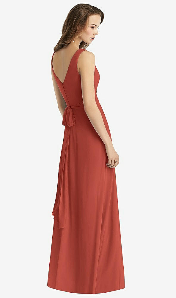 【STYLE: TH012】Sleeveless V-Neck Chiffon Wrap Dress【COLOR: Amber Sunset】