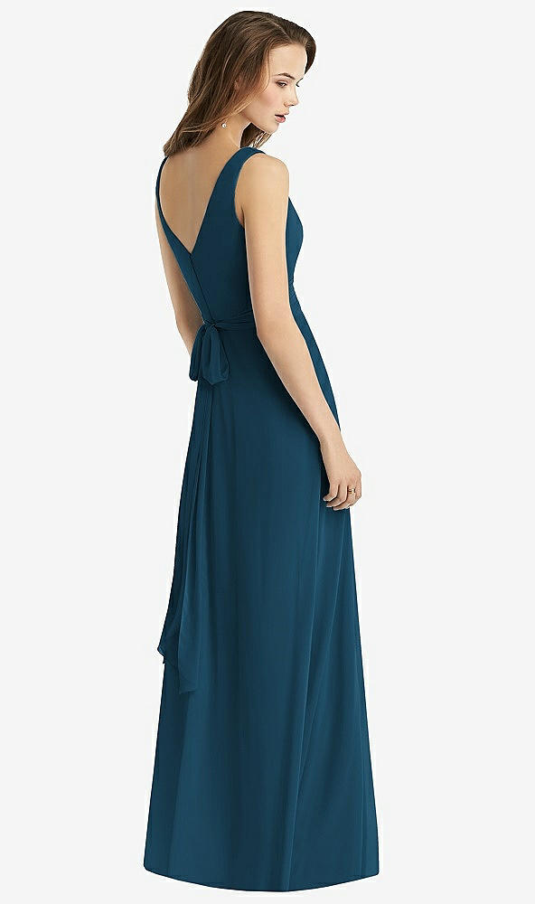 【NEW】【STYLE: TH012】ノースリーブ Vネック シフォン ラップ ドレス【COLOR: Atlantic Blue】【SIZE: 00-30W】