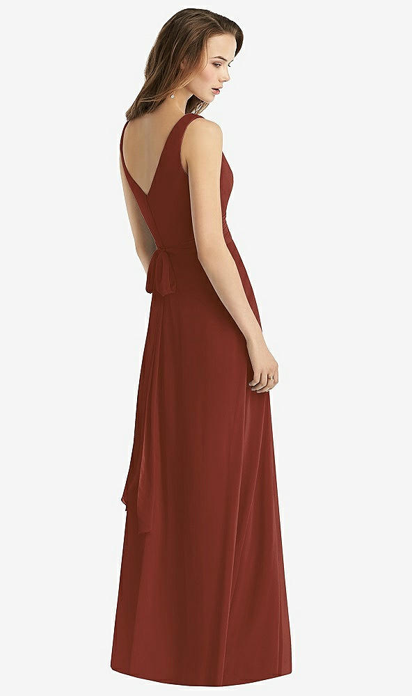 【STYLE: TH012】Sleeveless V-Neck Chiffon Wrap Dress【COLOR: Auburn Moon】