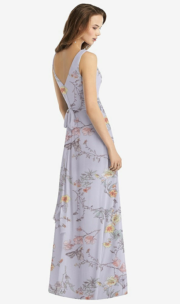 【STYLE: TH012】Sleeveless V-Neck Chiffon Wrap Dress【COLOR: Butterfly Botanica Silver Dove】